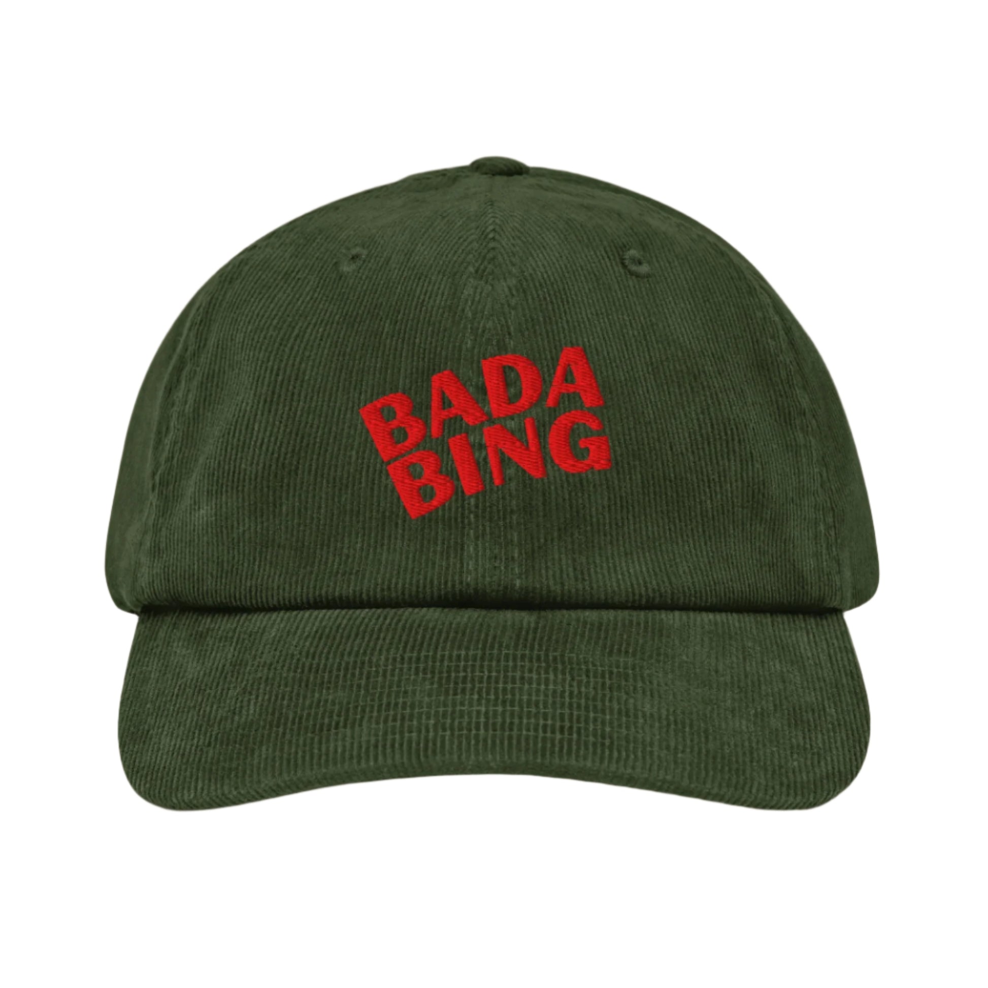 Bada Bing embroidered corduroy cap in green