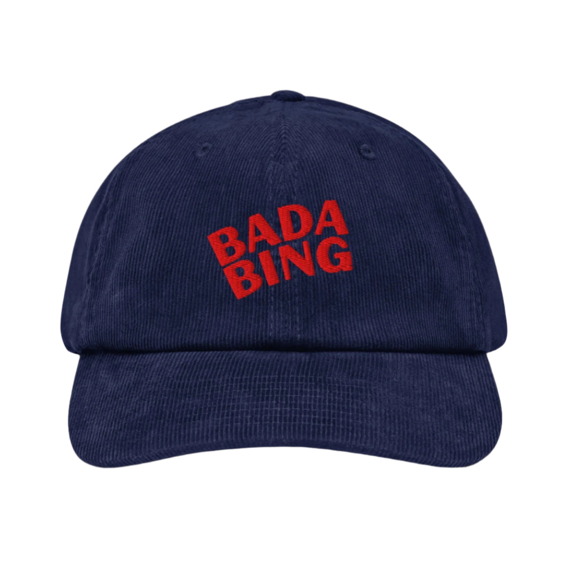 Bada Bing embroidered corduroy cap in navy
