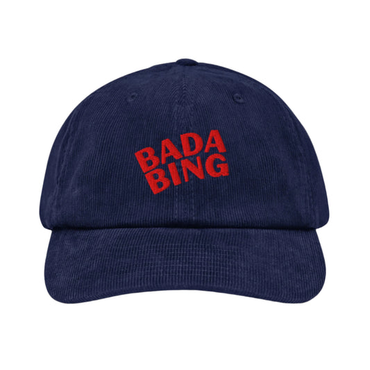 Bada Bing embroidered corduroy cap in navy